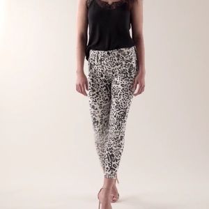 Hudson Barbara High Skinny Jeans In Washed Leopard